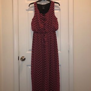 Pink Chevron Maxi Dress - Enfocus Studio